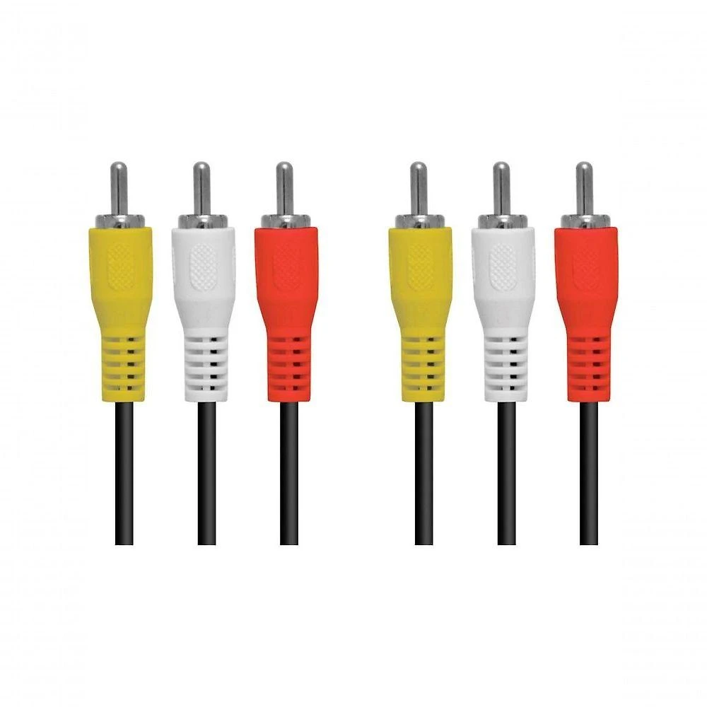 Cabo 3 RCA X 3 RCA Vinik para Áudio e Vídeo 1,5M com Conectores Revestidos em Níquel