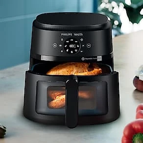 Fritadeira Elétrica Air Fryer Philips Walita 6,2L Série 2000 XL Digital NA230 Sem Óleo 1700W Preta 110V