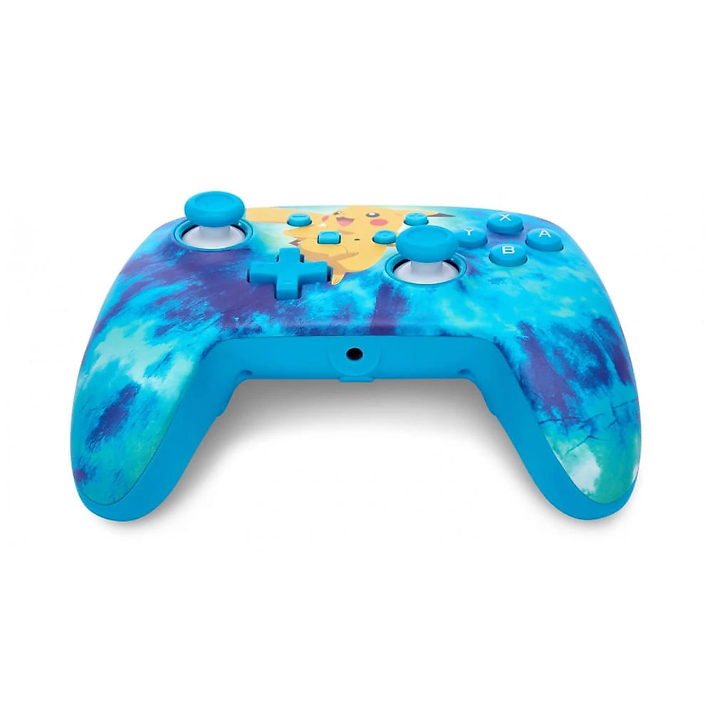 Controle PowerA Enhanced com fio para Nintendo Switch e Switch 2 Pikachu Tie Dye com botões avançados mapeáveis
