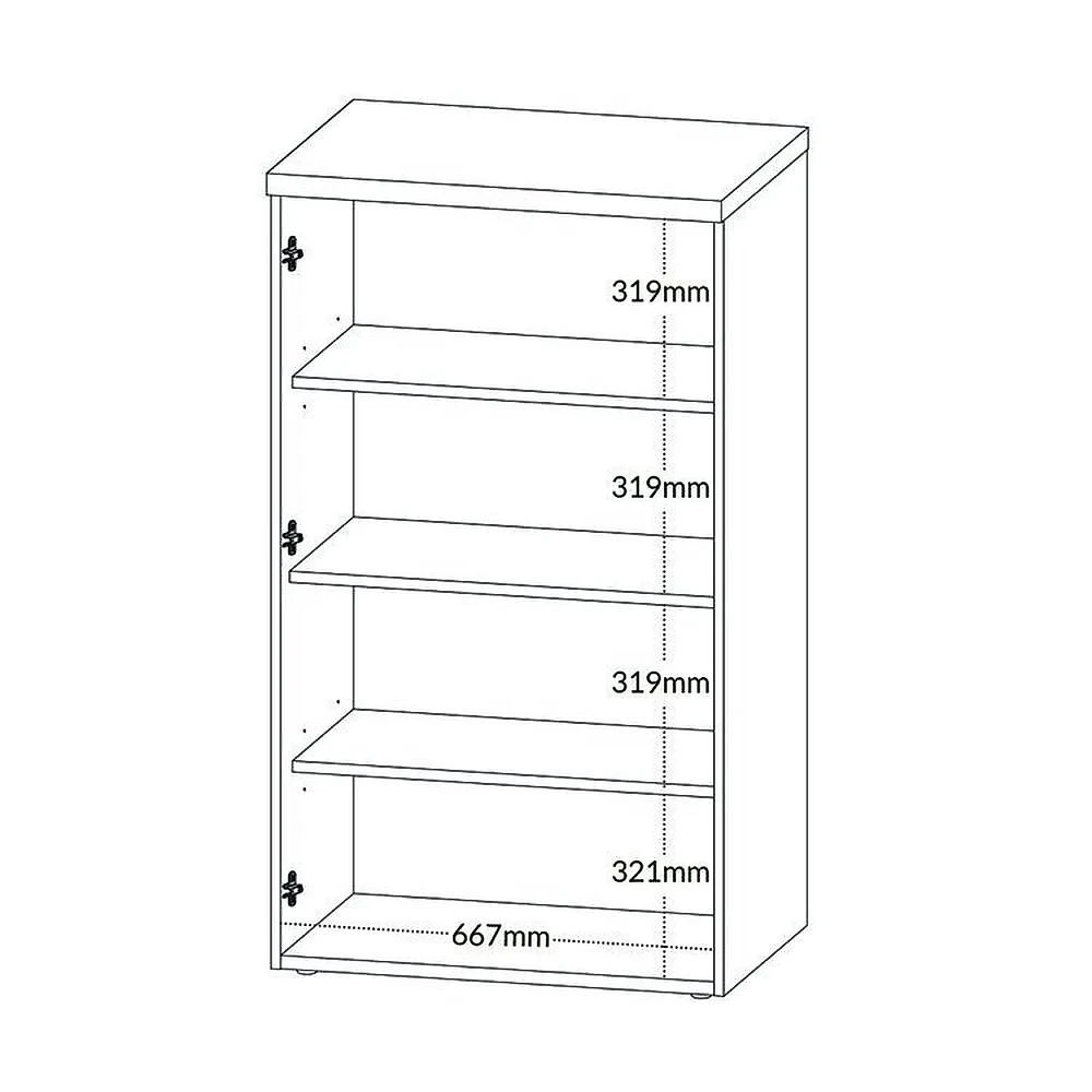 Kit 2 Peças com Escrivaninha em L com Porta de Correr e Armário Alto Multiuso Olmo/Branco