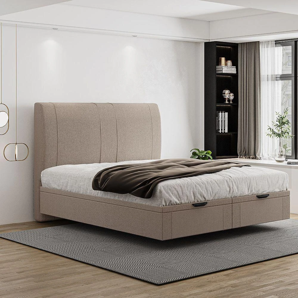 Cama Flutuante Baú Space Queen Linho - Skybox Cor Bege