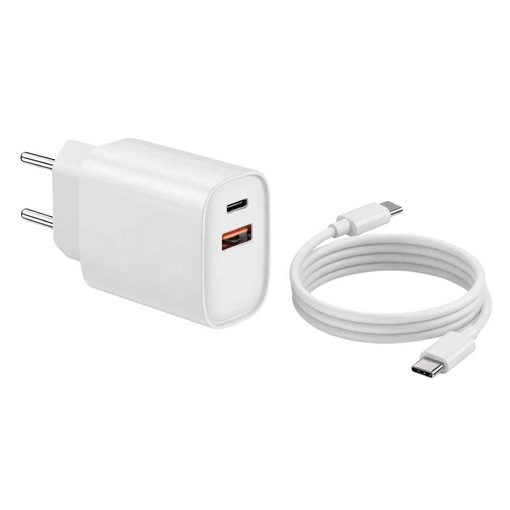 Carregador MDM 20W Branco para Celular com Usb C e Lightning Kit Completo