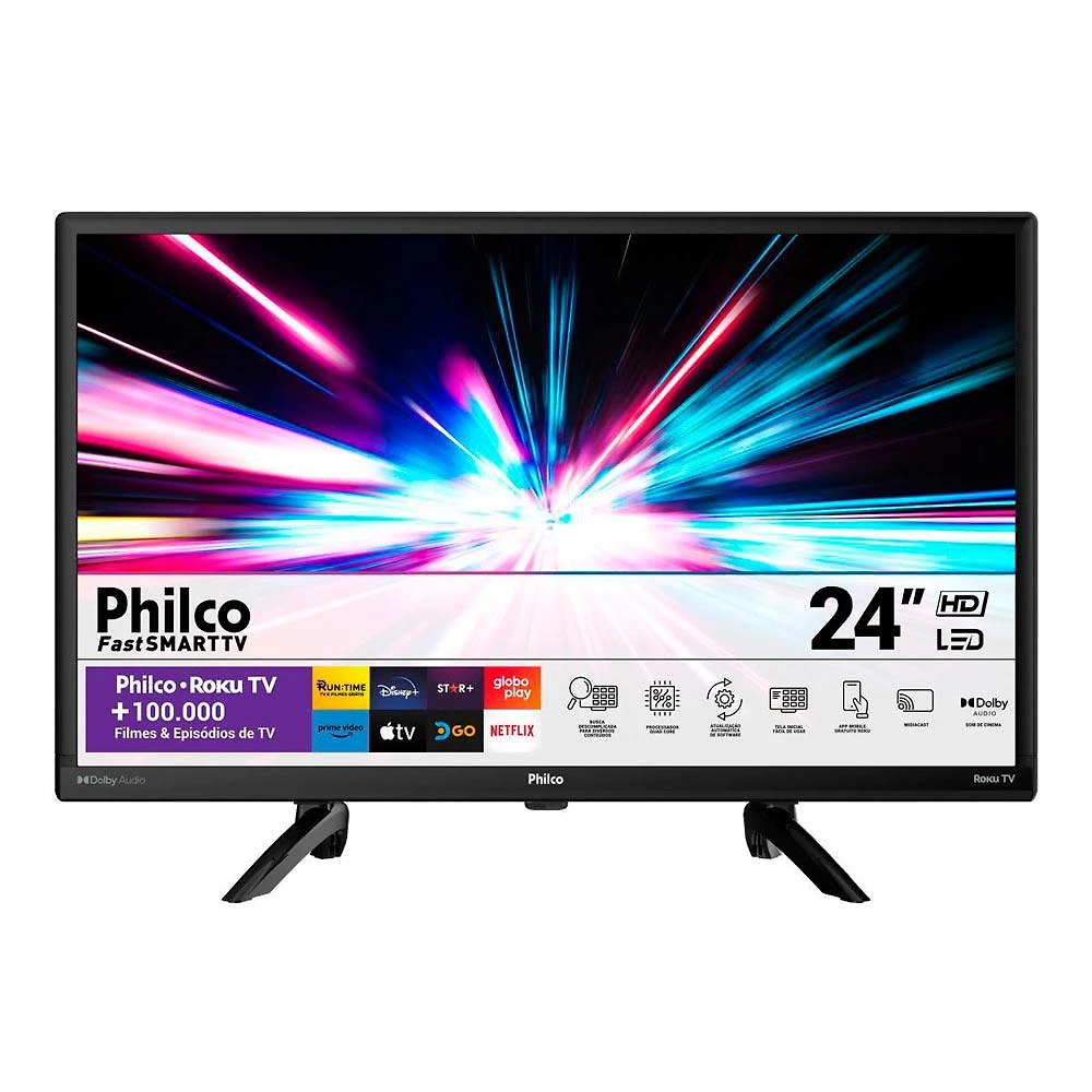 Smart Tv Led 24" Roku Tv Dolby Audio PhilcoTV24G5YR2CP
