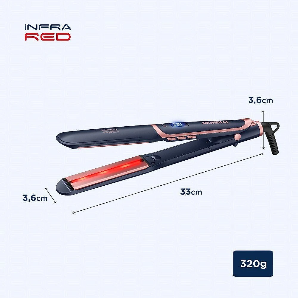 Prancha Alisadora Infrared Mondial, Azul P-01-ir Prancha Alisadora P-01-ir Bivolt