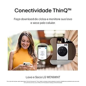 Lava e Seca LG Smart WD16WNTS6B 16kg 127V Branca Inteligência Artificial AI DD 110V