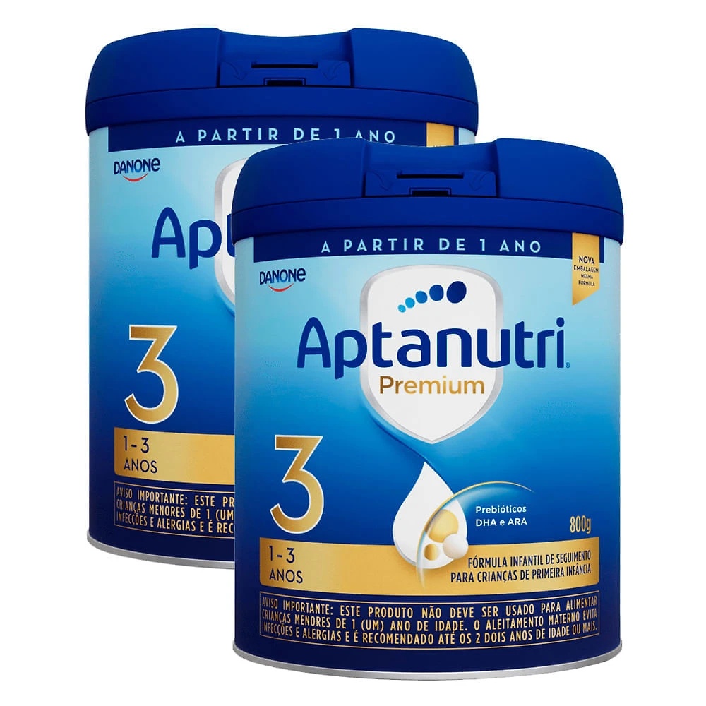 Kit 2 Fórmula Infantil Aptanutri Premium 3 800g