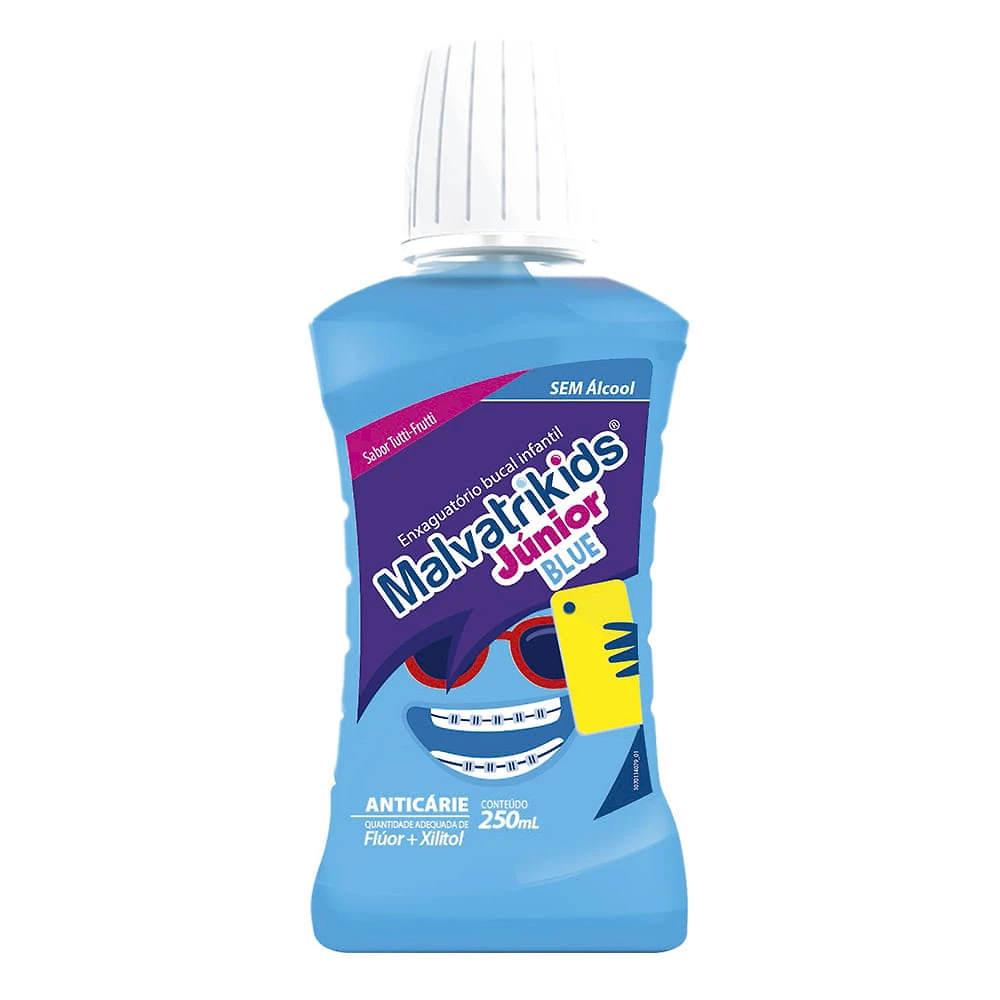 Enxaguante Bucal Malvatrikids Júnior Blue 250ml