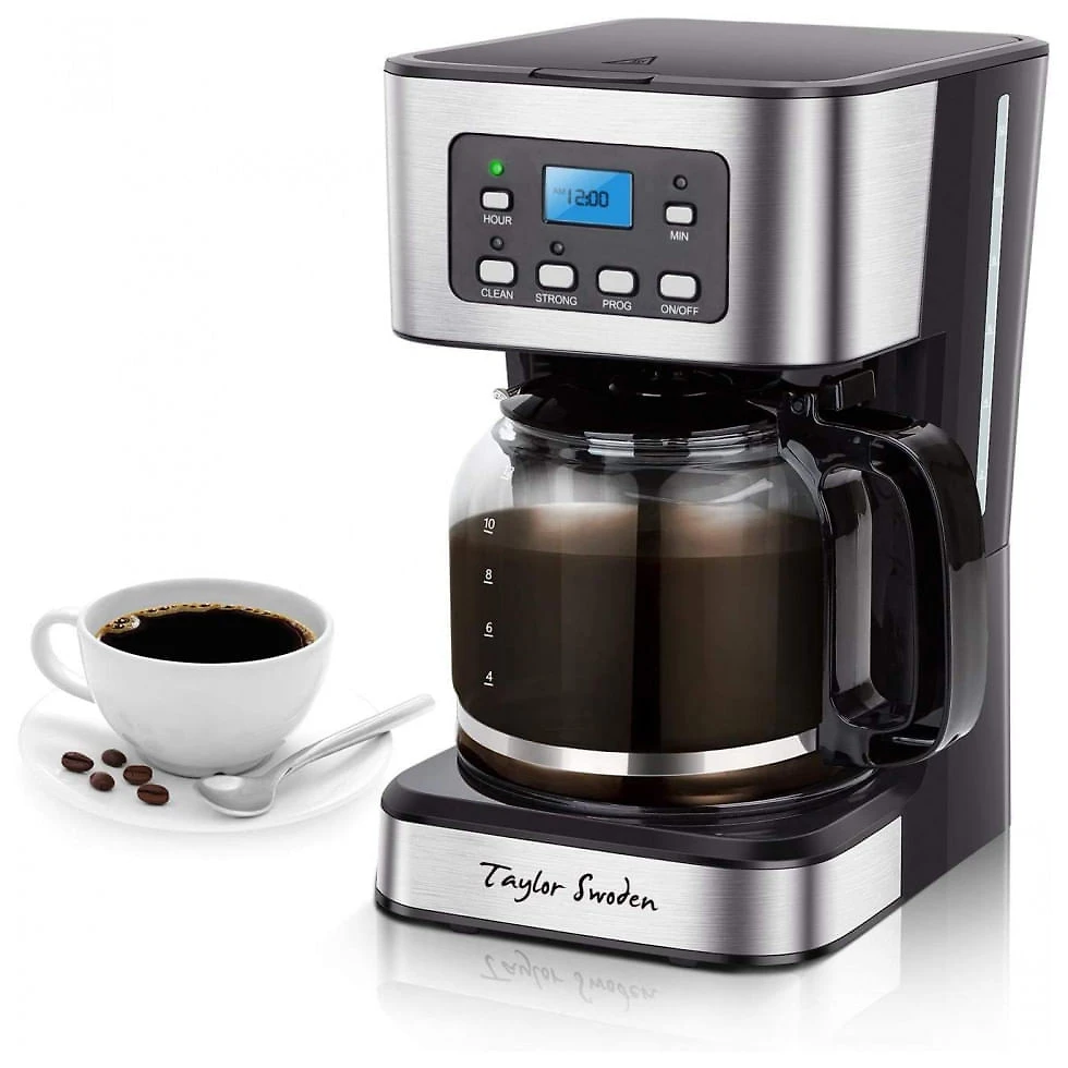 Cafeteira Elétrica Programável Taylor Swoden com Tela LCD e Desligamento Automático, 110V, Preta