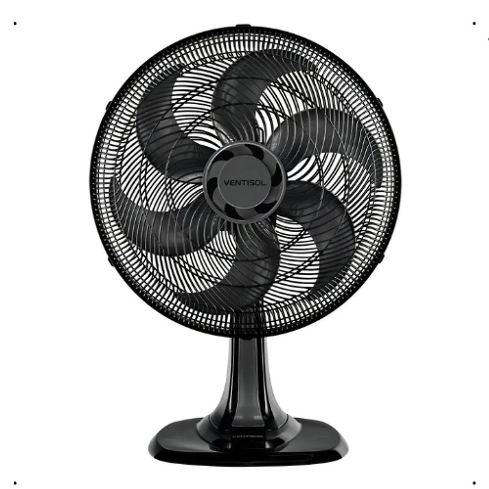 Ventilador de Mesa Ventisol 80W 40CM 6 Pás 3 Velocidades Preto Bivolt
