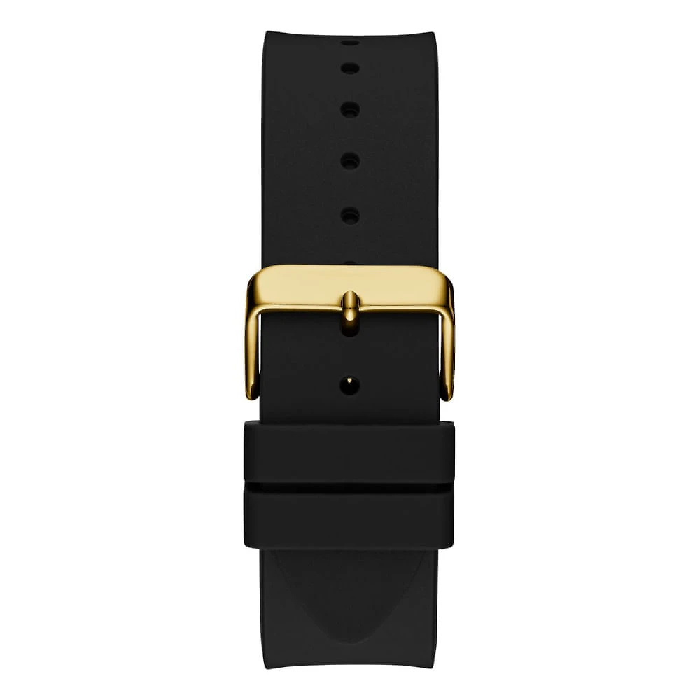 Miniatura Relógio Guess Masculino Detalhe Pneu Silicone Dourado