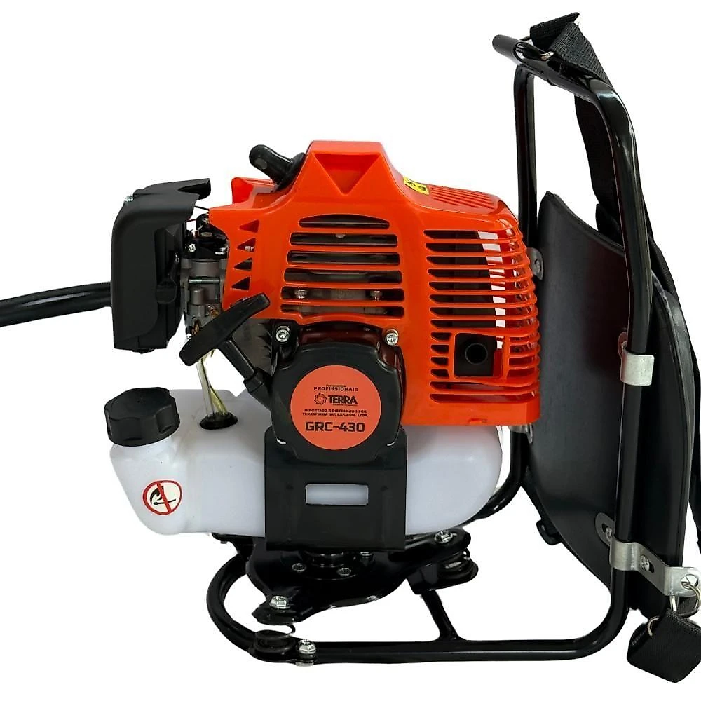 Roçadeira Costal GRC430 43CC à Gasolina com Lâmina 40 Dentes Carretel de Nylon e Óleo 2T Terra