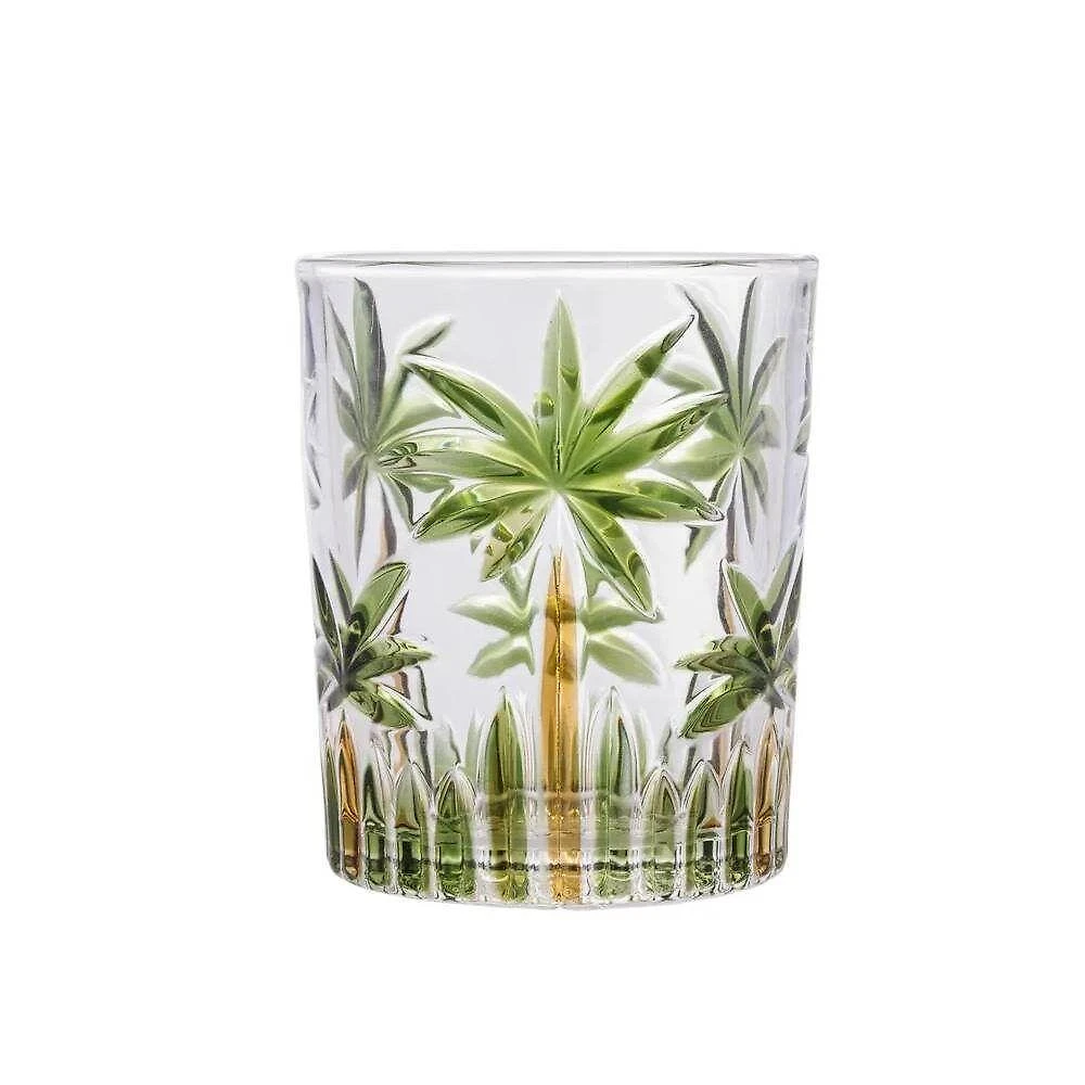 Copo P- água Suco Baixo Cristal Palm Tree Wolff 340ml