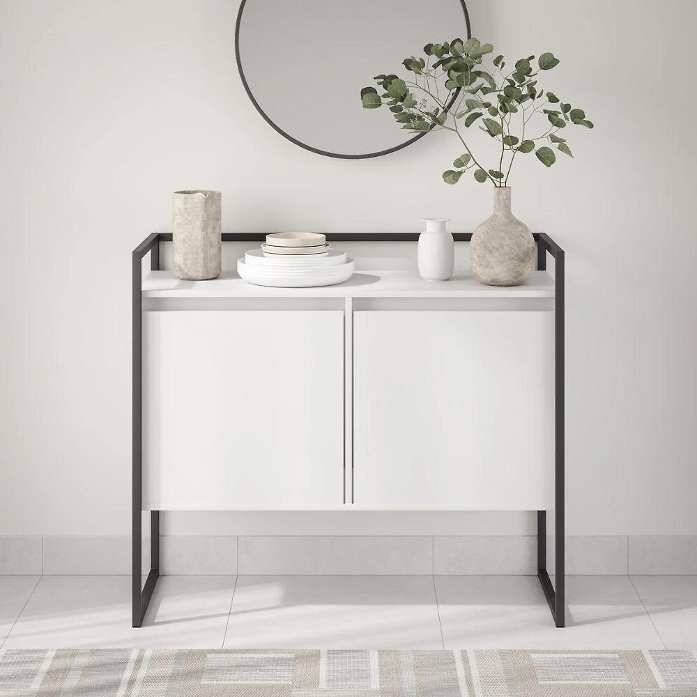 Buffet Industrial 2 Portas Sp Branco Preto