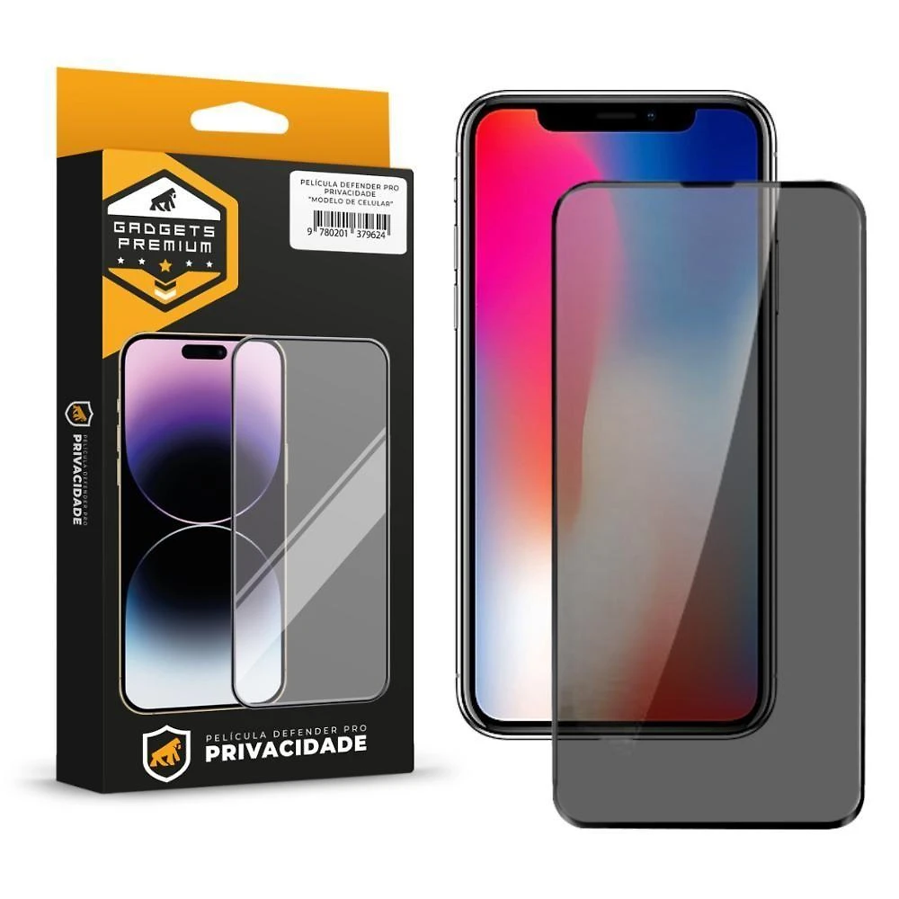 Película Gshield Defender Pro para Iphone X - XS com Proteção de Privacidade Preta 1