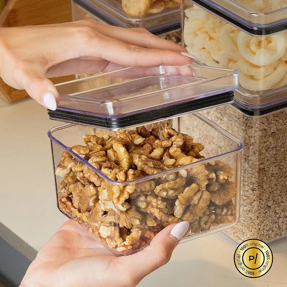 Kit 8 Potes Herméticos Lumini Paramount Organizadores de Alimentos Acrilico Poliestireno Empilháveis