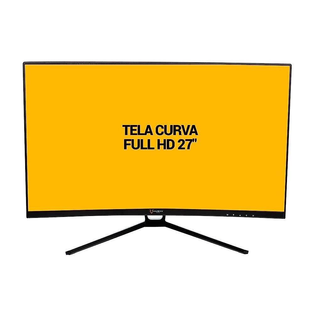 Monitor Gamer Husky Storm 27' LED, Curvo, 180Hz, Full HD, 1ms, DisplayPort e HDMI, 99% sRGB, Adaptive Sync, Ajuste de Ângulo - HGMT001