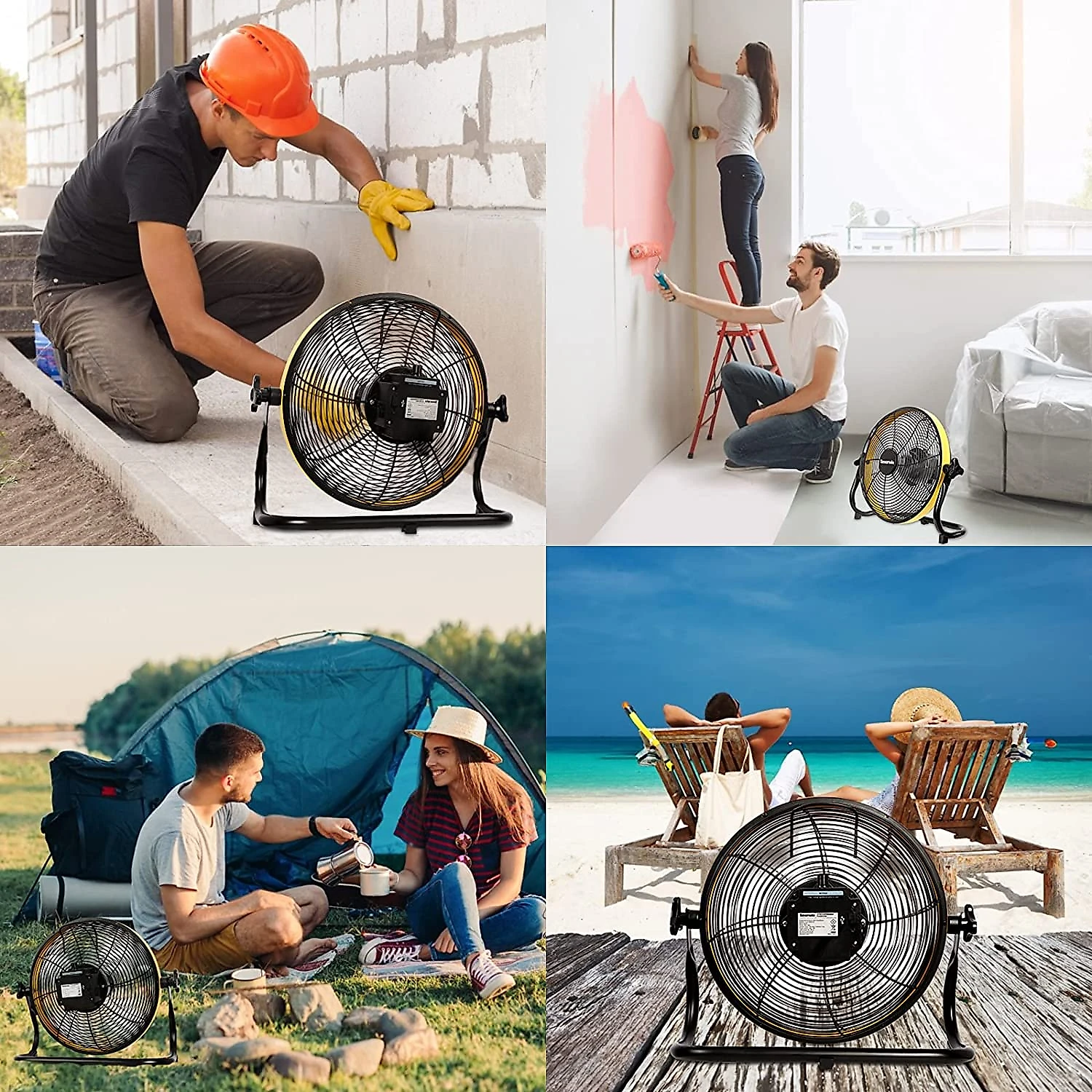 Smartele FF12 Ventilador de Piso com 3 Velocidades 110V Amarelo