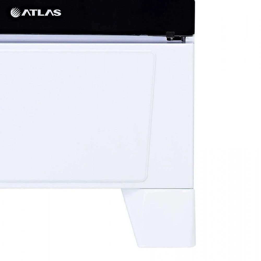 Fogão de Piso 4 Bocas GLP Atlas Coliseum Mesa em Aço Inox Acendimento Manual Branco