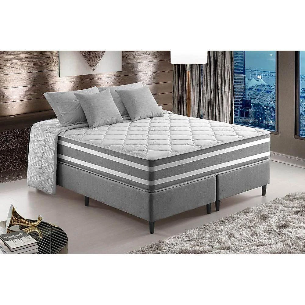 Colchão Viúva Molas Masterpocket Duo Sono Double Face Euro Pillow Gray (128x188x30) - D Angelis Anjos