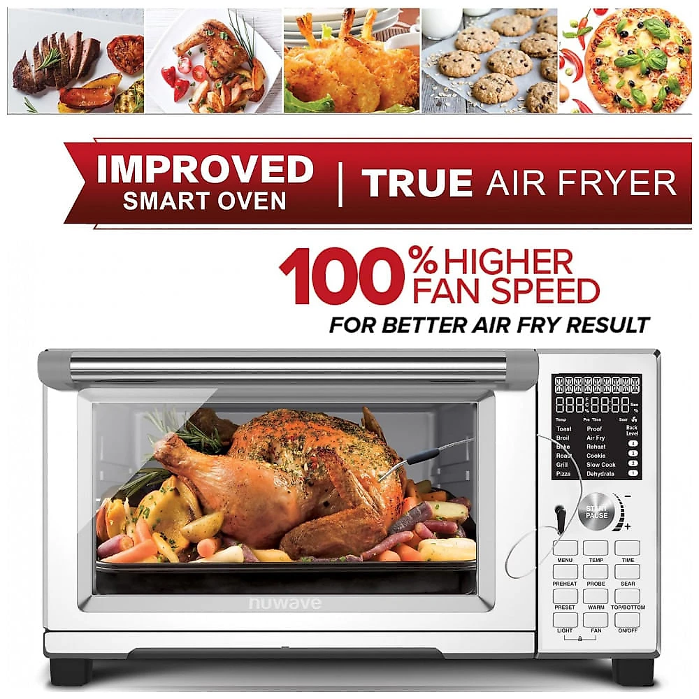 Forno de Convecção Elétrico Nuwave Bravo XL Pro 28,4 Litros Sonda Digital Integrada Aço Inoxidável 120V