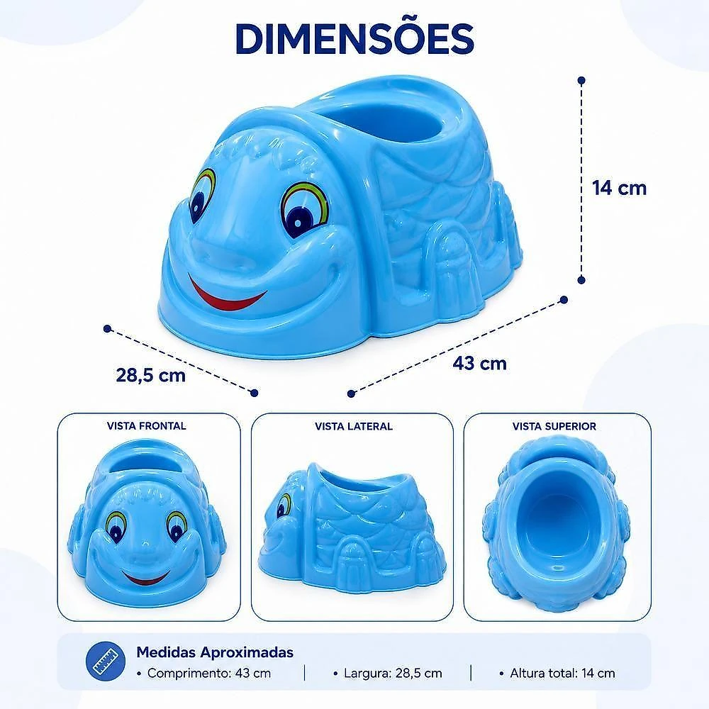 Troninho Pinico Infantil Anatômico para Desfralde Assento Confortável Azul