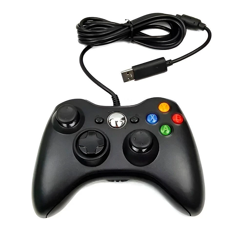 Controle Usb Com Fio Preto Xbox360 Vídeo Game Computador