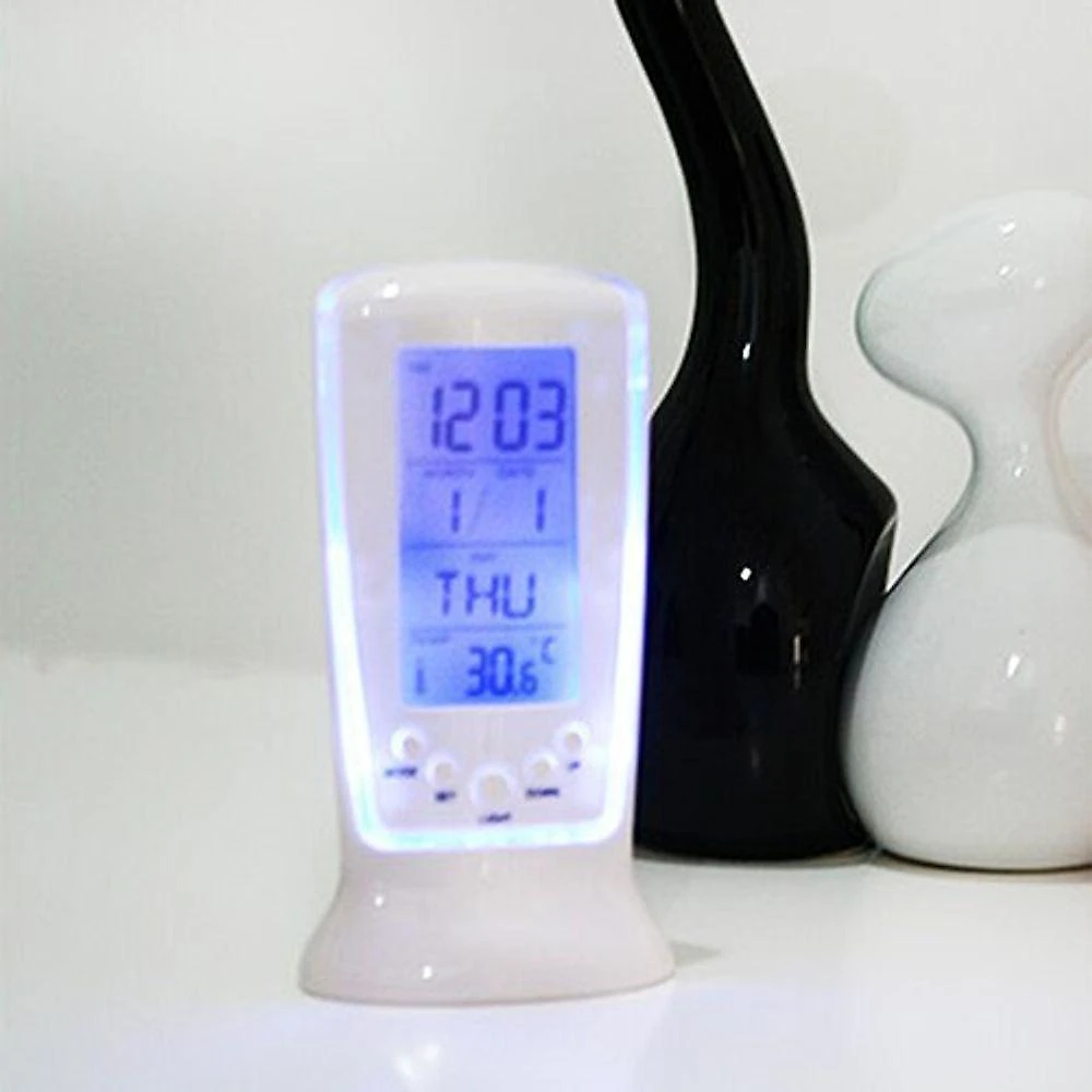 Relogio Digital De Mesa Despertador Calendario Luz Led