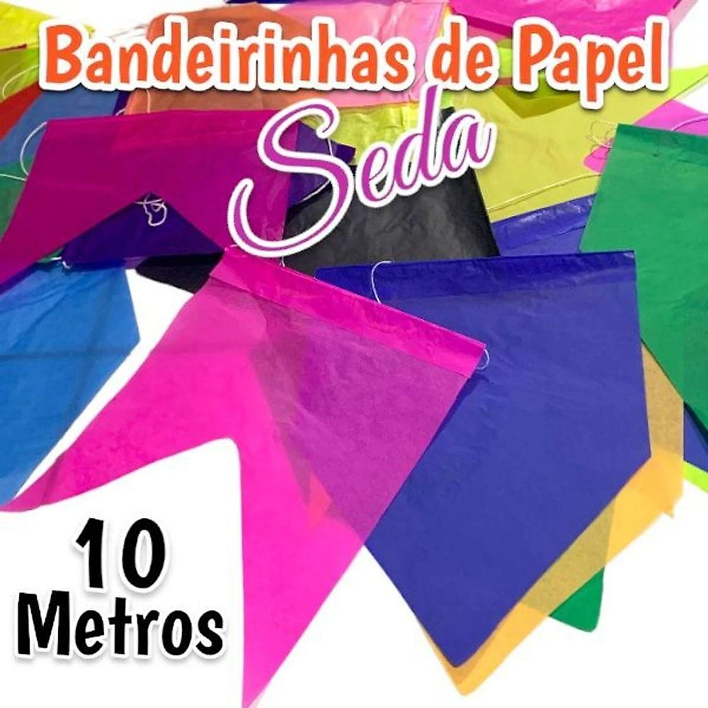Bandeirinha Festa Junina De Papel Seda - 10 Metros