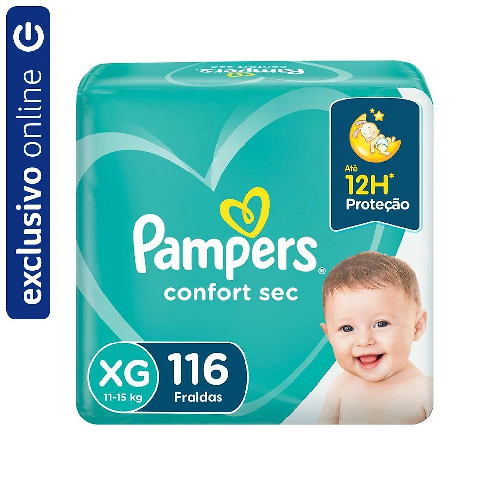 Fralda Pampers Confort Sec Jumbo Xg 116 Unidades