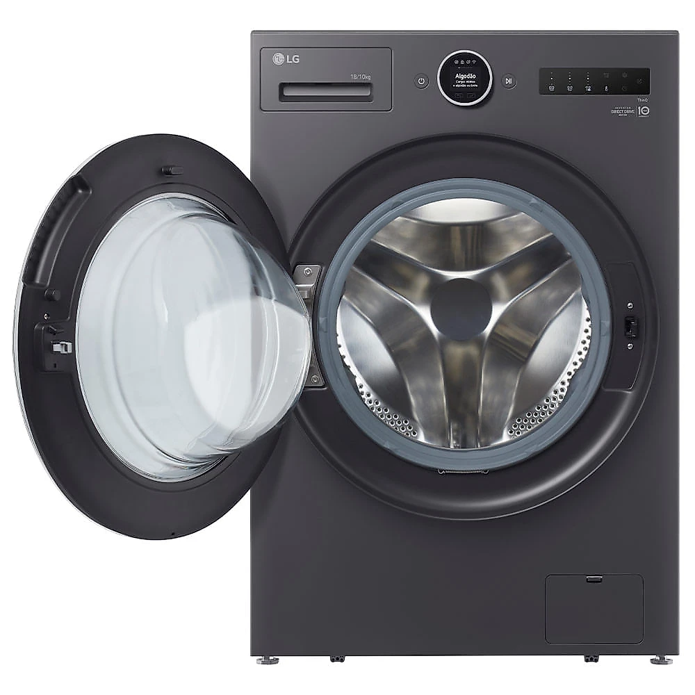 Lava e Seca Smart LG 18kg Black Inox com AI DD™ 2.0 - WD18GNTS6B 110