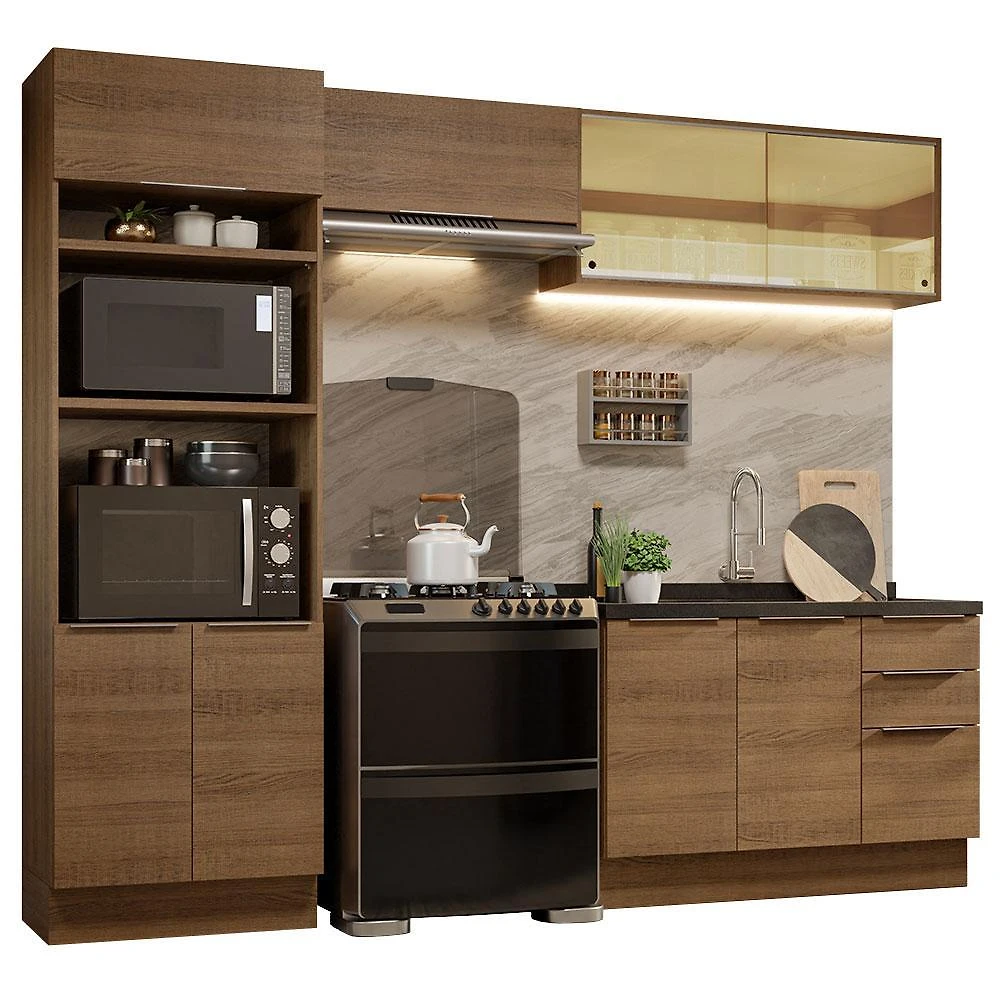 Armário de cozinha completa 270cm rustic stella madesa 06