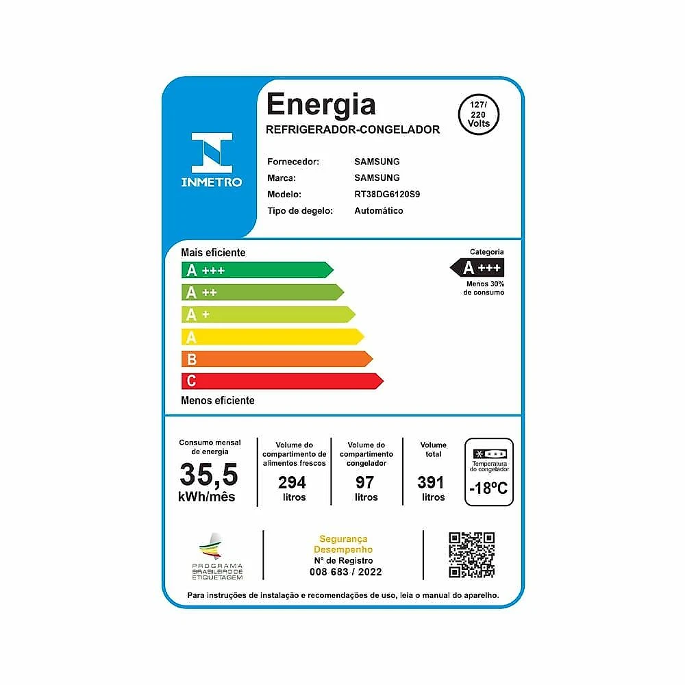 Geladeira samsung frost free rt38dg6120s9fz duplex inox look com tecnologia smartthings bivolt - 391 litros