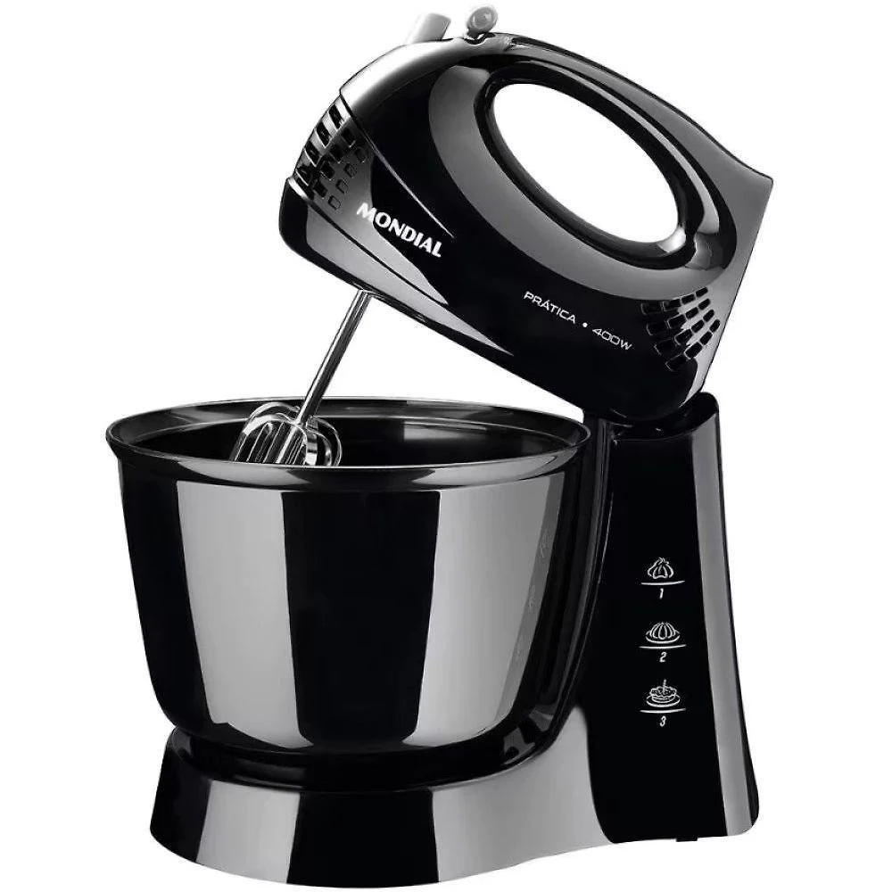 Batedeira Convencional Mondial B-44 3,6L 400W 3 Velocidades Preto 220V