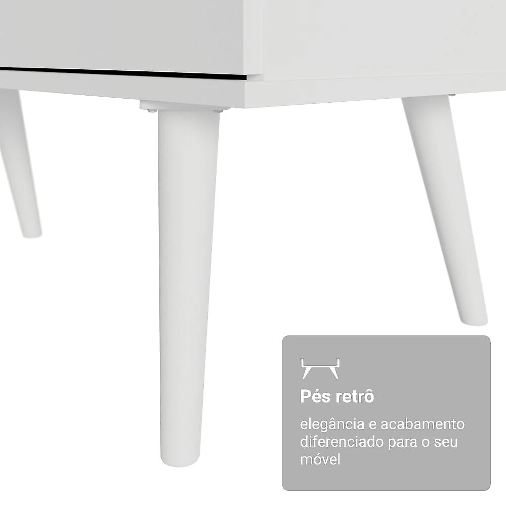 Escrivaninha Penteadeira de Canto 3 Gavetas Branco Madesa Branco