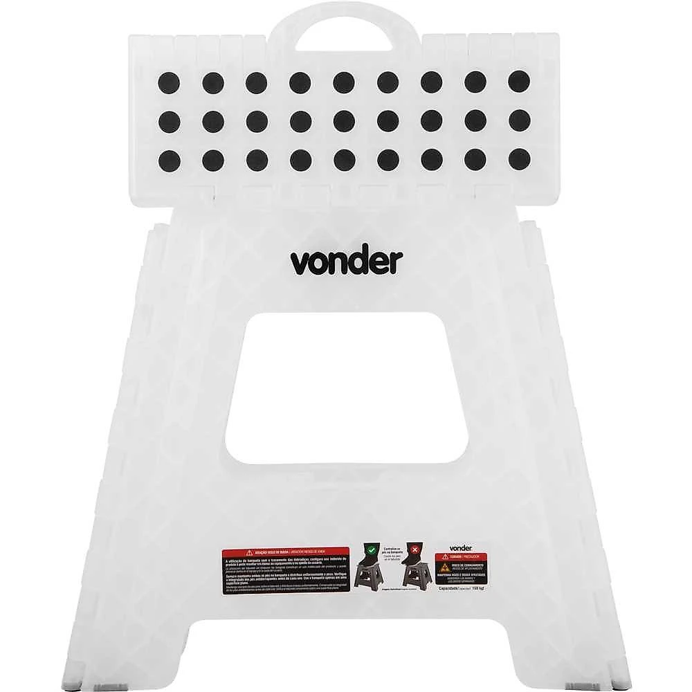 Banqueta plástica dobrável 360 mm transparente vonder