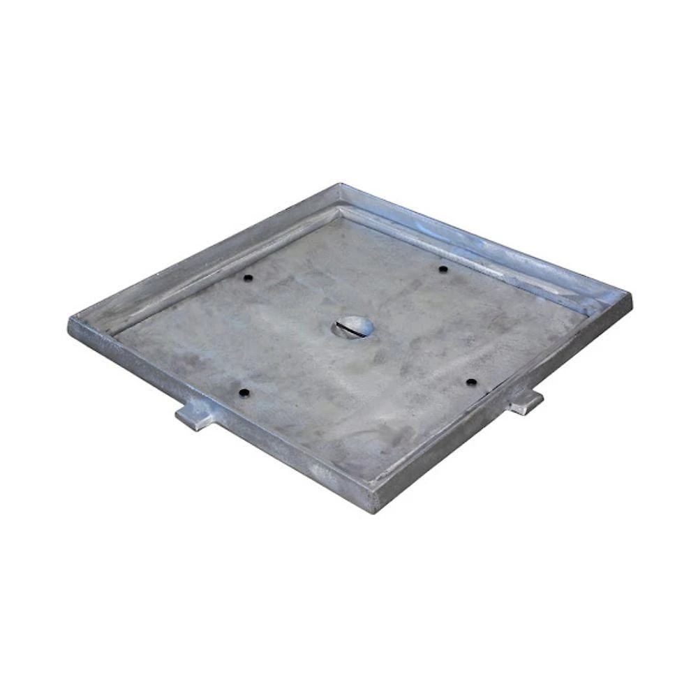 Tampa Tampão de Chão Quadrado Dupla Vedação Rebaixado Alumínio 50x50cm Prata GDA Industria