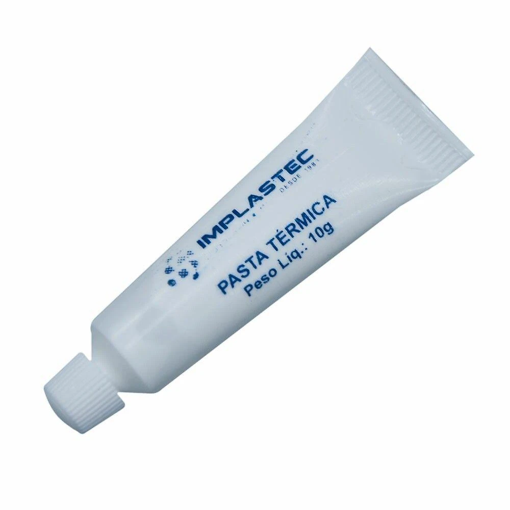 Pasta Termica Implastec Silicone para Dissipador Condutividade 0,4W-MK Bisnaga 10G Branca