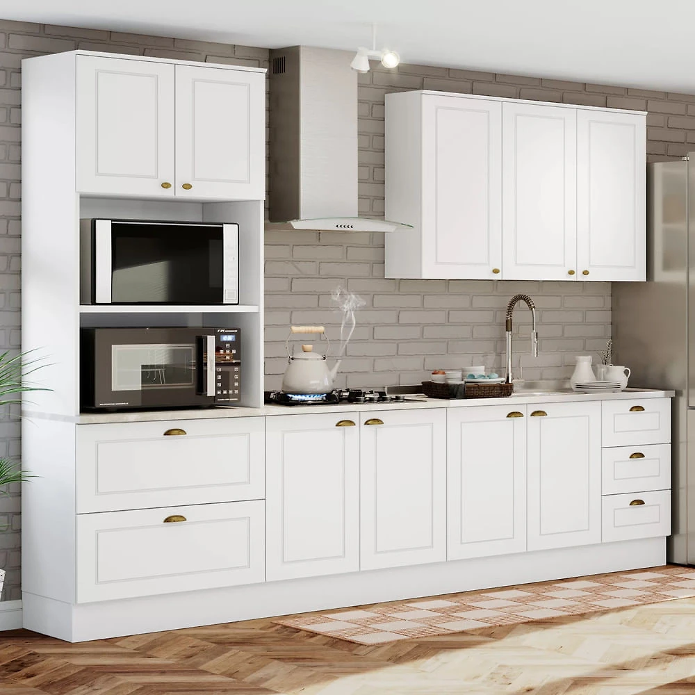 Cozinha Completa 04 Peças com Aéreo 03 Portas Americana Henn