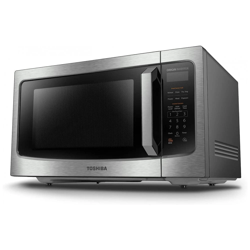 Micro Ondas de Bancada em Aço Inoxidável 45L com 6 Programas e Sensor Inteligente, 110V 1350W, TOSHIBA EM45PIT, Prata