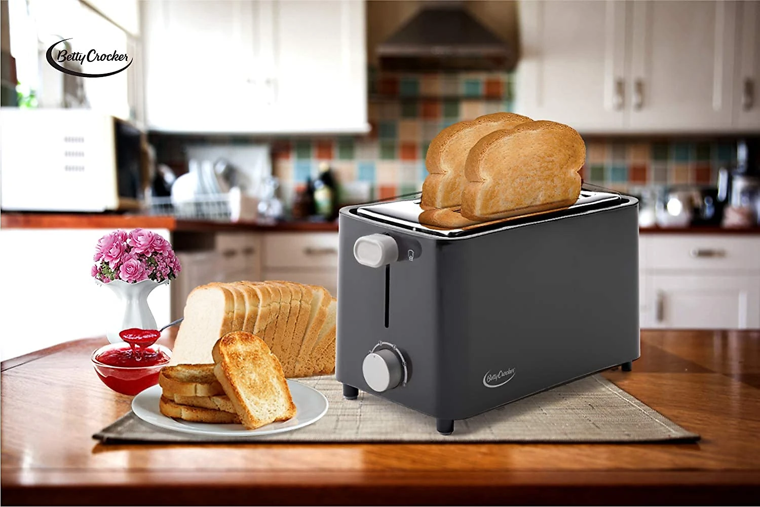 Betty Crocker BC2605CB Torradeira 2 Fatias Aço Inoxidável 1 10V900W Preta