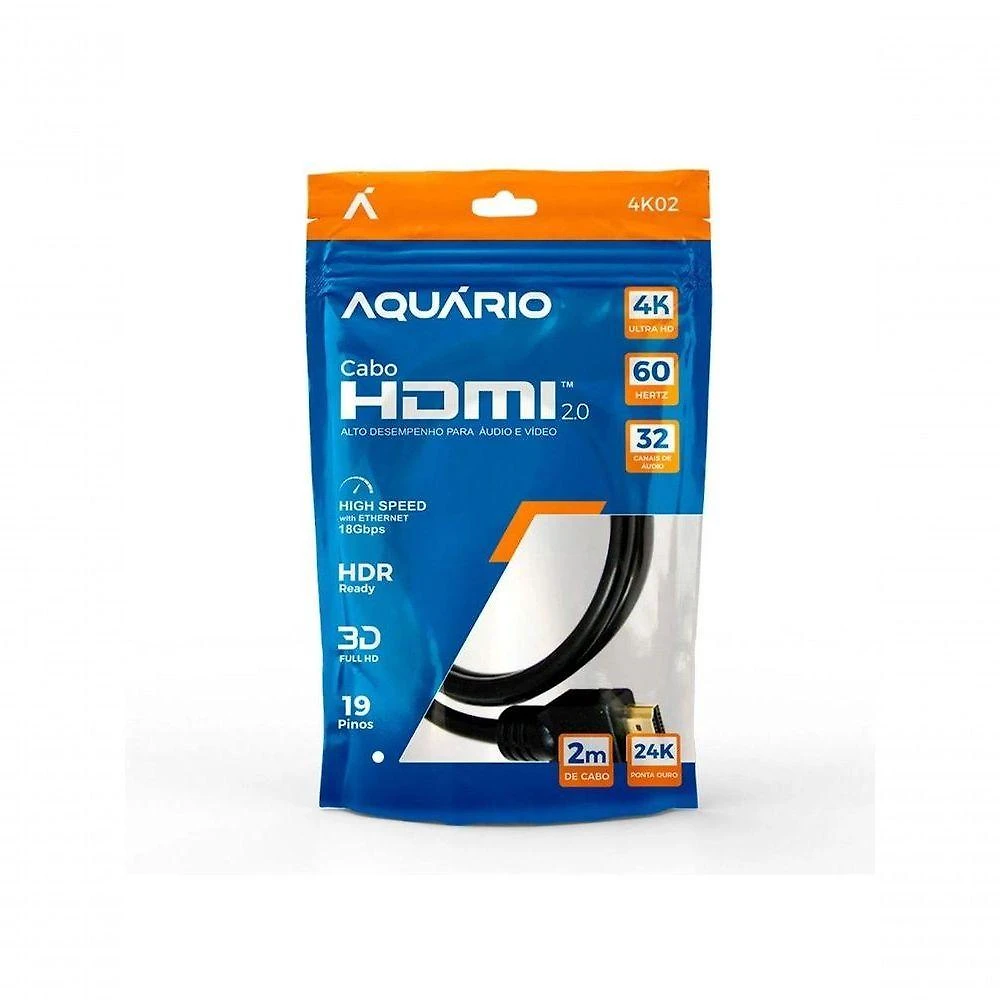 Cabo Hdmi Aquario 4k02 4k Macho X Macho 2.0 2m