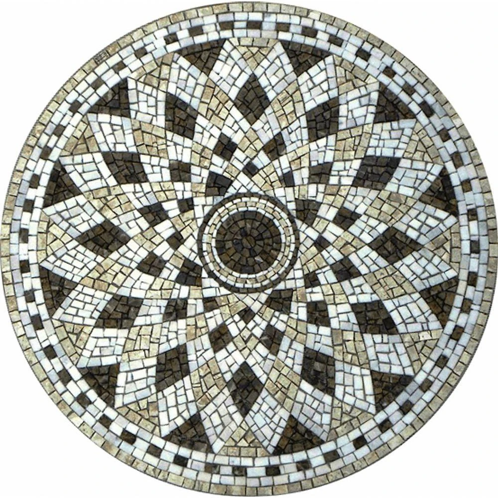 Piso Em Mosaico Romano Semente De Girassol I Tamanho 130cm