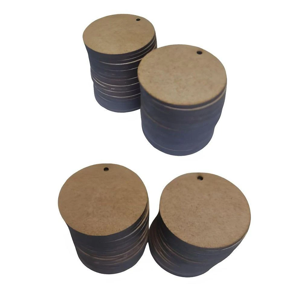 Kit Com 50 Bolachas 5 Cm Com 1 Furo Mdf Crú Círculo Aplique