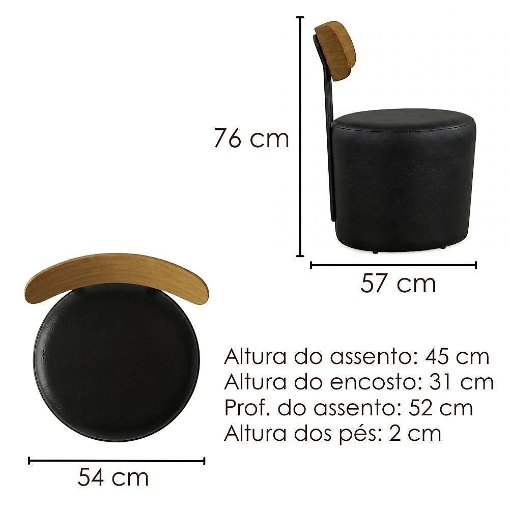 Poltrona Decorativa Luna Base Fixa Courino Milani Movelaria webcontinental-8820419924917