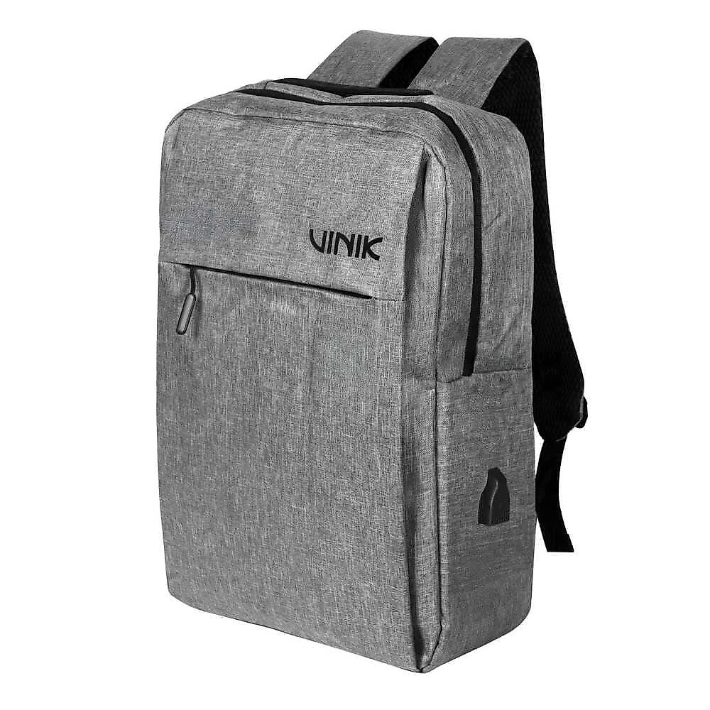 Mochila para Notebook VKBAG011 Slim com Porta USB e Compartimento Acolchoado Cinza Vinik