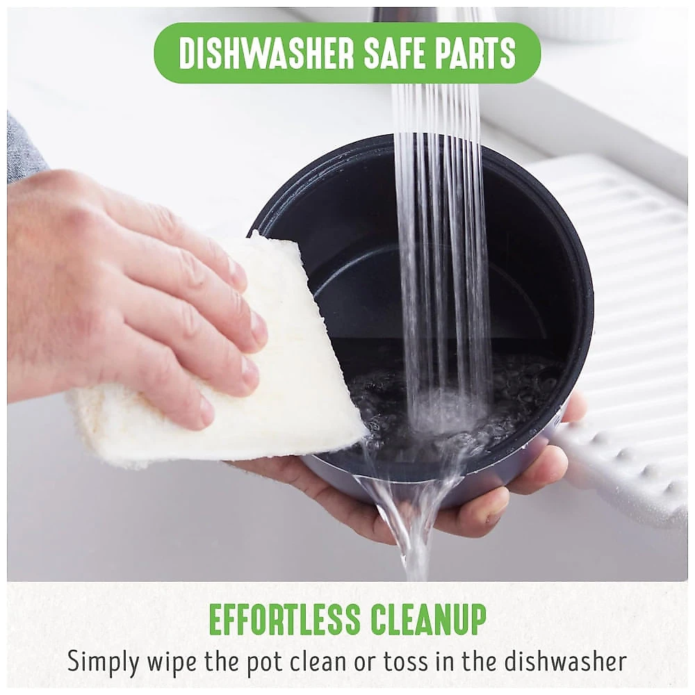 Panela de Arroz Digital GreenLife 4 Xícaras, Livre de PFAS e PFOA, Potável Cerâmico Removível, Seguro para Lava-louças, Presets Automáticos.