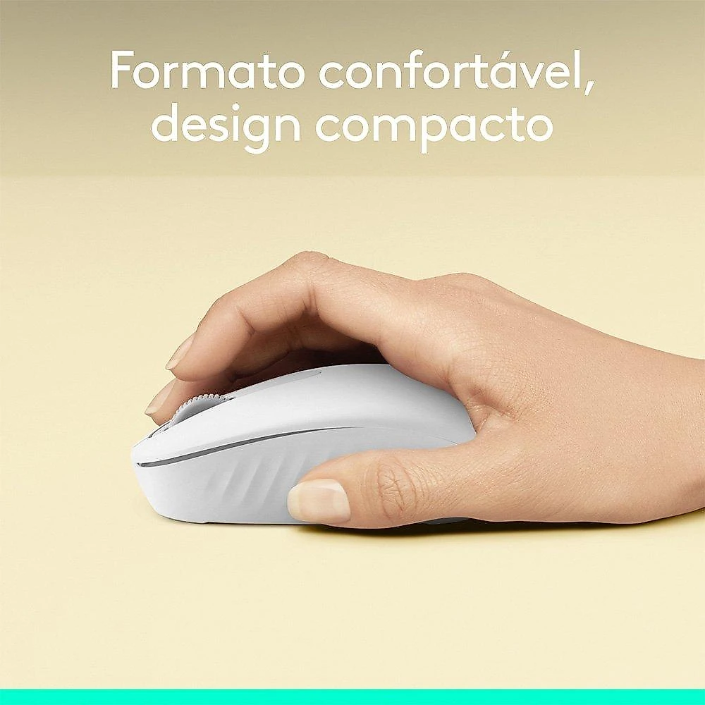 Mouse Sem Fio Logitech M196, Ambidestro Compacto, Bluetooth, Compatível com PC e Mac, Branco - 910-007457