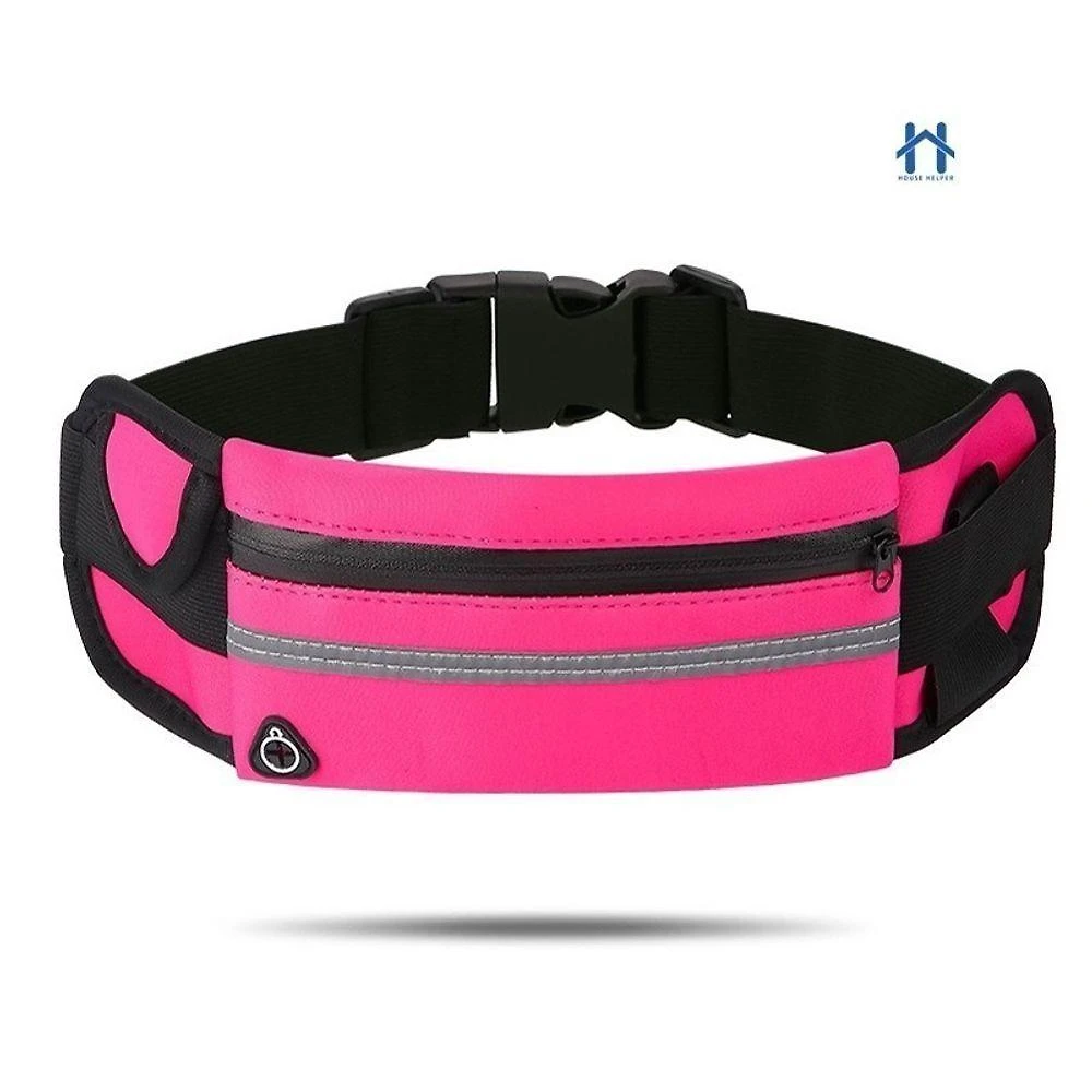 Bolsa Pochete Esportiva Unissex Impermeável para Celular com Faixa Refletiva Rosa OEM