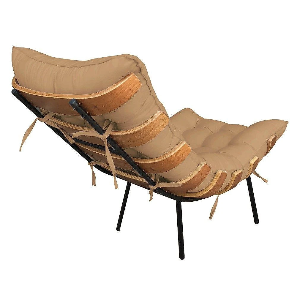 Poltrona Costela Suede Caramelo Sisal D'rossi
