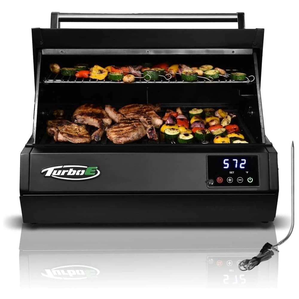 Churrasqueira Elétrica Turbo Outdoor PLUGNGRILL 1700W - Grill Infravermelho 61cm - Smart BBQ com Display de Sonda